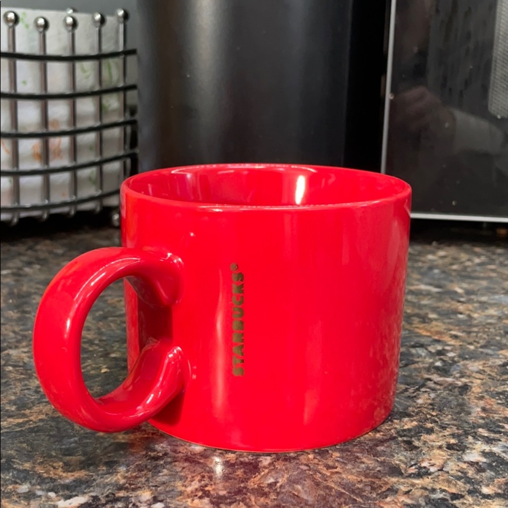 Red Starbucks mug